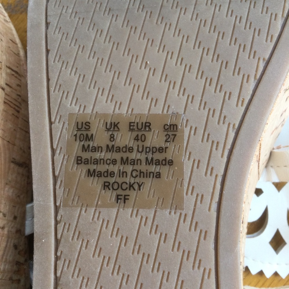 Circus by Sam Edelman White Cork Wedge Thong Sandal Size 10 - Picture 7 of 10
